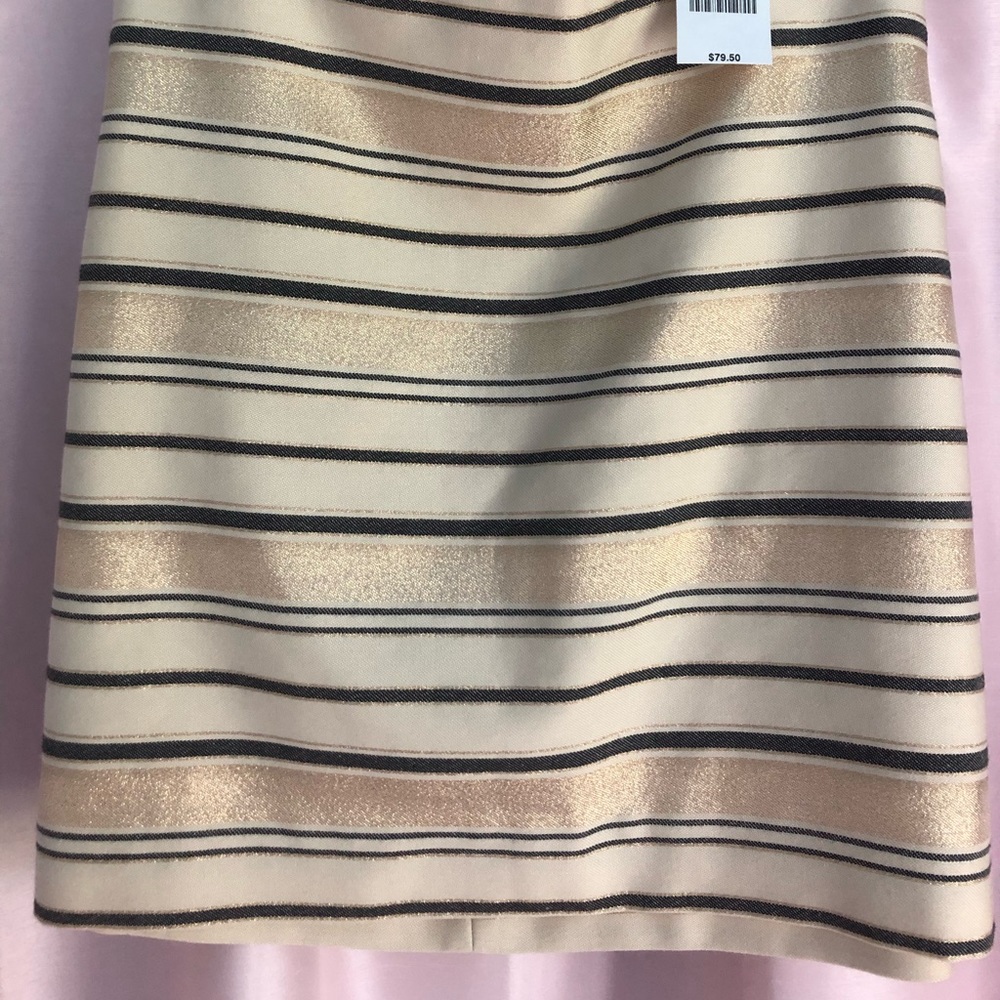 J. Crew Black, Cream, and gold striped skirt